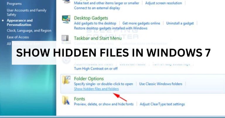 show hidden files in Windows 7
