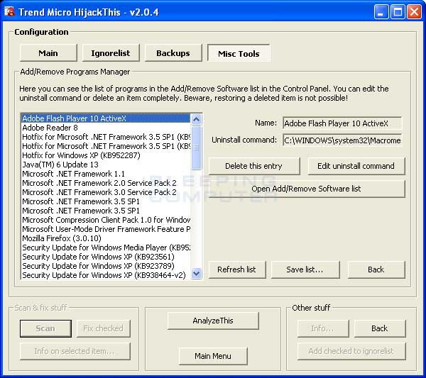 Uninstall Manager